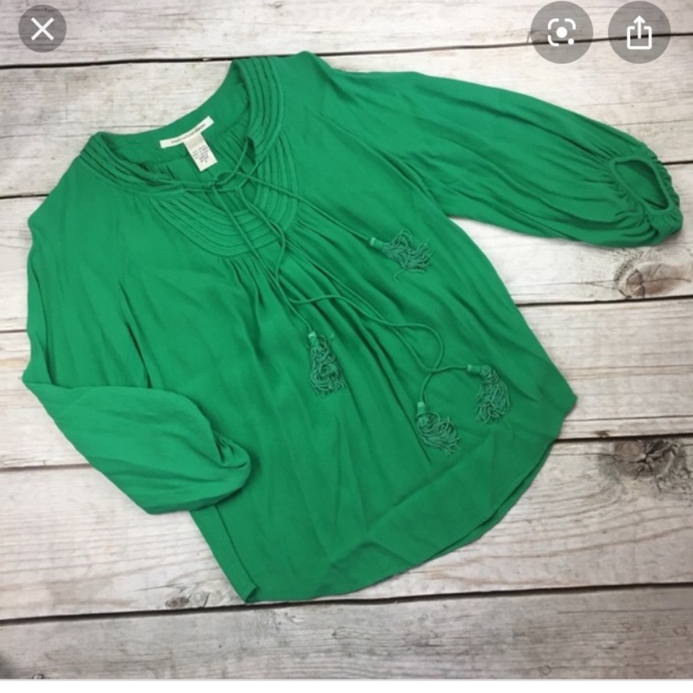 DVF JADE GREEN RAYONNE TOP